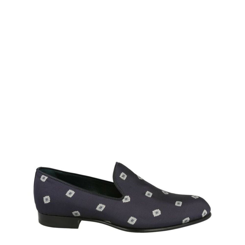 Brioni Geo Print Evening Loafers Blue Mens